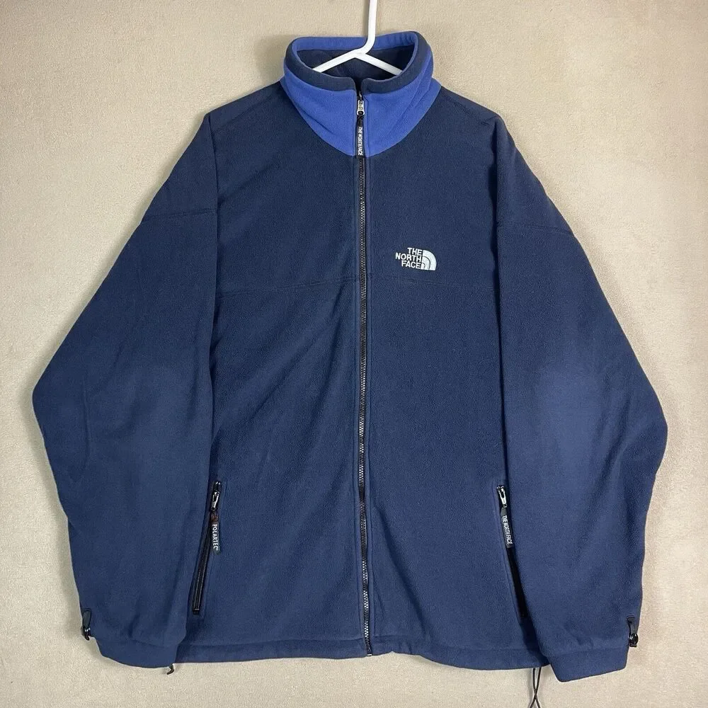 The North Face Jacket Adult XXL Blue Jammer Heavy Fleece Sweater Sweatshirt Mens